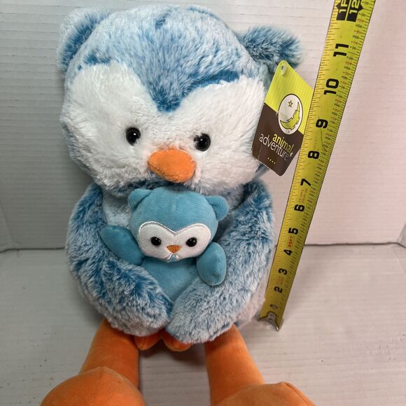 Animal Adventure Plush Blue Owl Holding Baby Owl 12" Sitting Stuffed Animal NWT‎ - Picture 10 of 11